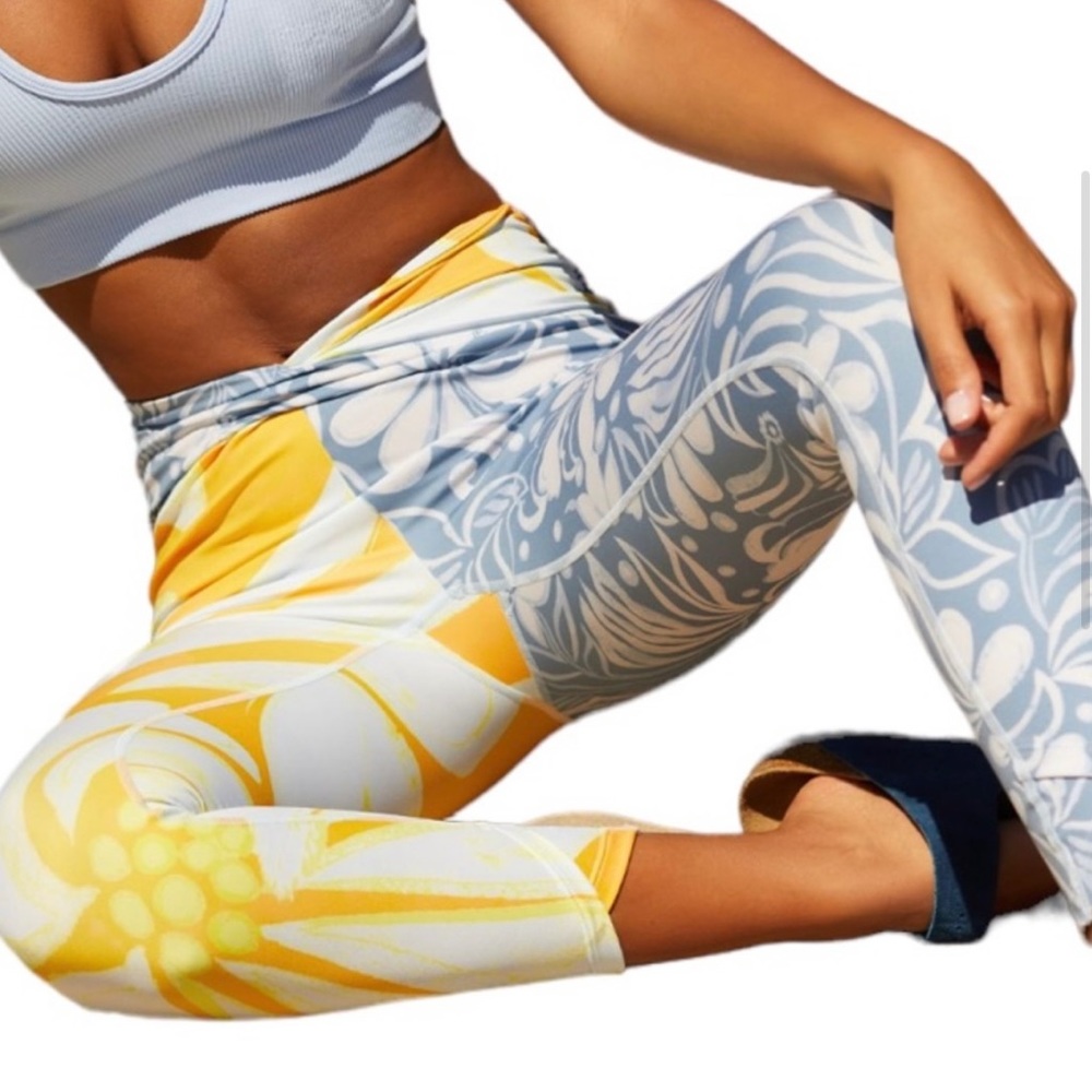 Free People Movement Crossover Double Take Leggings Floral Combo OB1416514 XS